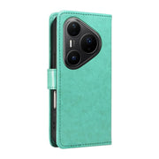For Huawei Pura 80 Pro 5G Cat and Bee Embossed Flip Leather Phone Case(Green)