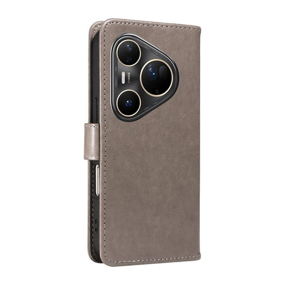 For Huawei Pura 80 Ultra 5G Cat and Bee Embossed Flip Leather Phone Case(Grey)
