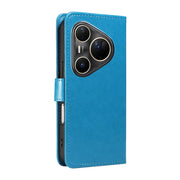 For Huawei Pura 80 Ultra 5G Cat and Bee Embossed Flip Leather Phone Case(Blue)