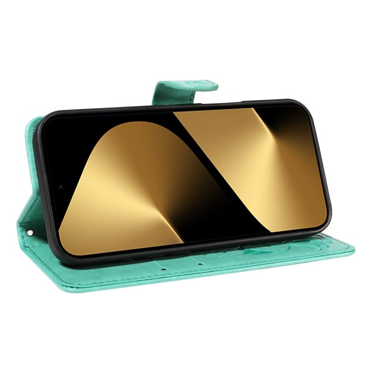For Huawei Pura 80 Ultra 5G Cat and Bee Embossed Flip Leather Phone Case(Green)