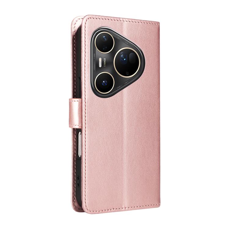 For Huawei Pura 80 Ultra 5G Cat and Bee Embossed Flip Leather Phone Case(Rose Gold)