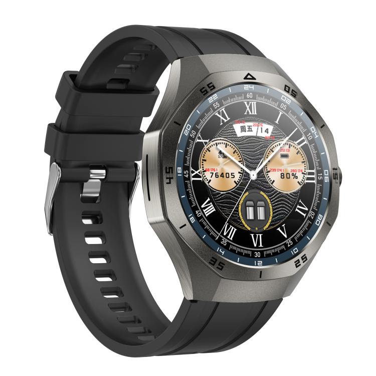 F38 Dual-ear Bluetooth Earphone Smart Watch IP67 Supports Heart Rate Monitoring, Watchband:Silicone(Black)