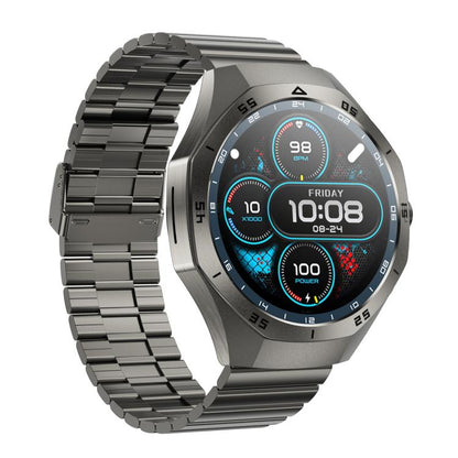 F38 Dual-ear Bluetooth Earphone Smart Watch IP67 Supports Heart Rate Monitoring, Watchband:Steel(Black) - free shipping - PMC Jewellery - Order now!