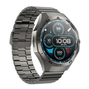 F38 Dual-ear Bluetooth Earphone Smart Watch IP67 Supports Heart Rate Monitoring, Watchband:Steel(Black)