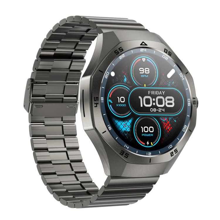 F38 Dual-ear Bluetooth Earphone Smart Watch IP67 Supports Heart Rate Monitoring, Watchband:Steel(Black)