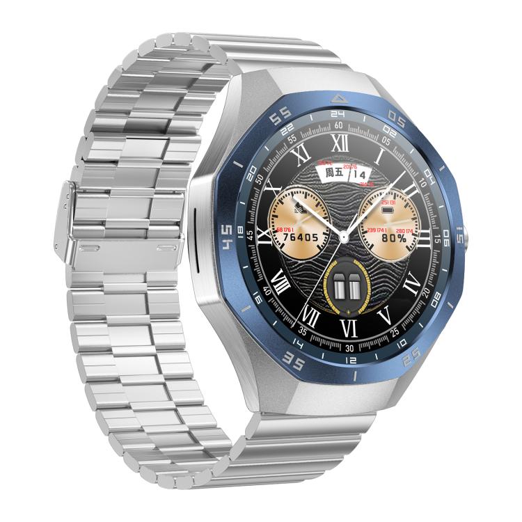 F38 Dual-ear Bluetooth Earphone Smart Watch IP67 Supports Heart Rate Monitoring, Watchband:Steel(Silver)