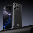 For iPhone 15 Pro Max J TRIBE Metal Frameless Plain Leather MagSafe Phone Case(Black) - free shipping - PMC TechLife - Order now!