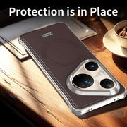For Huawei Pura 80 5G J TRIBE Metal Frameless Plain Leather MagSafe Phone Case(Black)