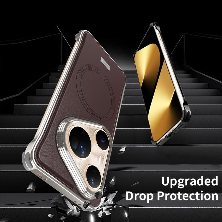 For Huawei Pura 80 Pro 5G J TRIBE Metal Frameless Plain Leather MagSafe Phone Case(Black) - free shipping - PMC TechLife - Order now!