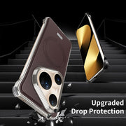 For Huawei Pura 80 Pro+ 5G J TRIBE Metal Frameless Plain Leather MagSafe Phone Case(Brown)