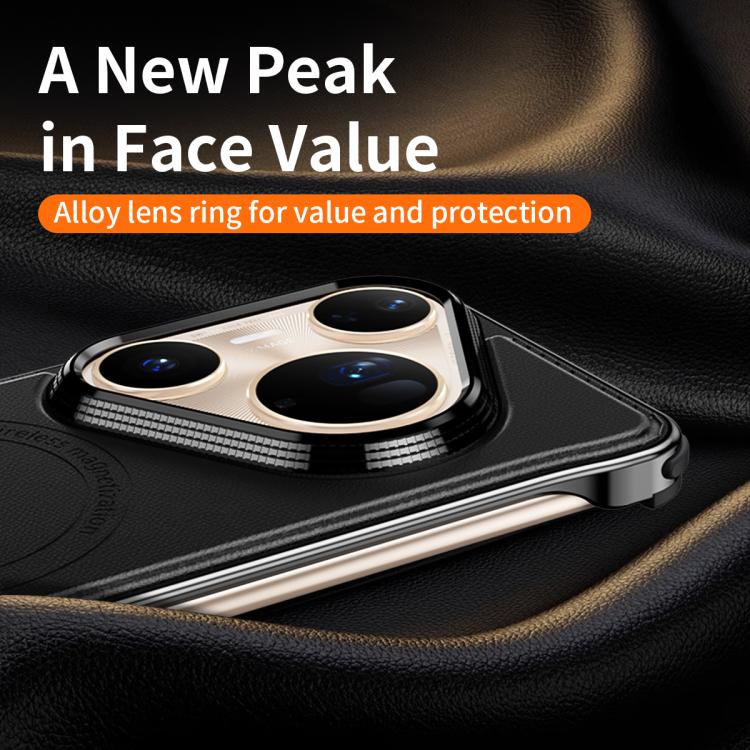 For Huawei Pura 80 Pro+ 5G J TRIBE Metal Frameless Plain Leather MagSafe Phone Case(Black) - free shipping - PMC TechLife - Order now!
