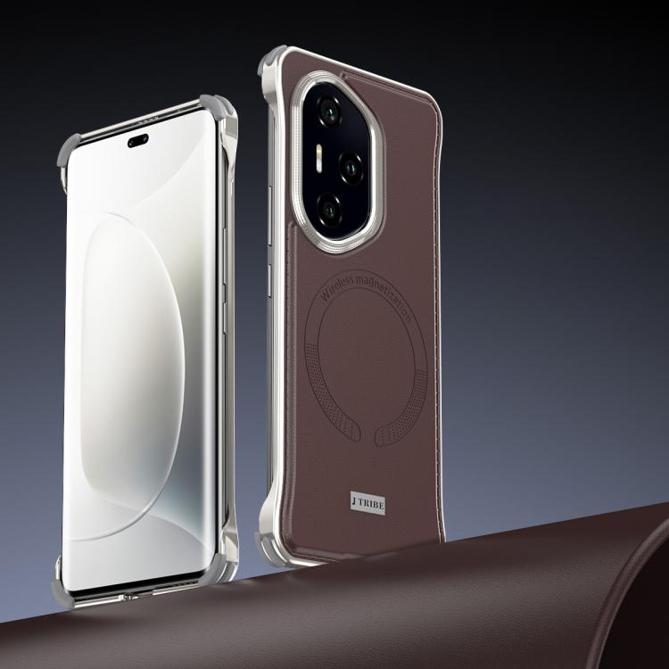 For Honor 300 J TRIBE Metal Frameless Plain Leather MagSafe Phone Case(Brown) - free shipping - PMC TechLife - Order now!