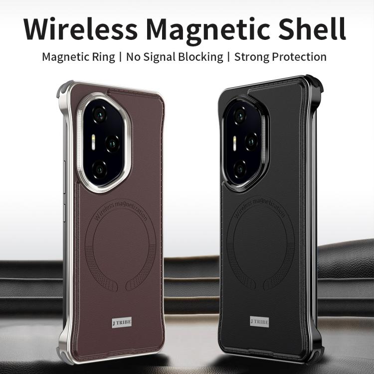 For Honor 300 J TRIBE Metal Frameless Plain Leather MagSafe Phone Case(Brown) - free shipping - PMC TechLife - Order now!