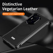 For Honor 300 J TRIBE Metal Frameless Plain Leather MagSafe Phone Case(Brown)