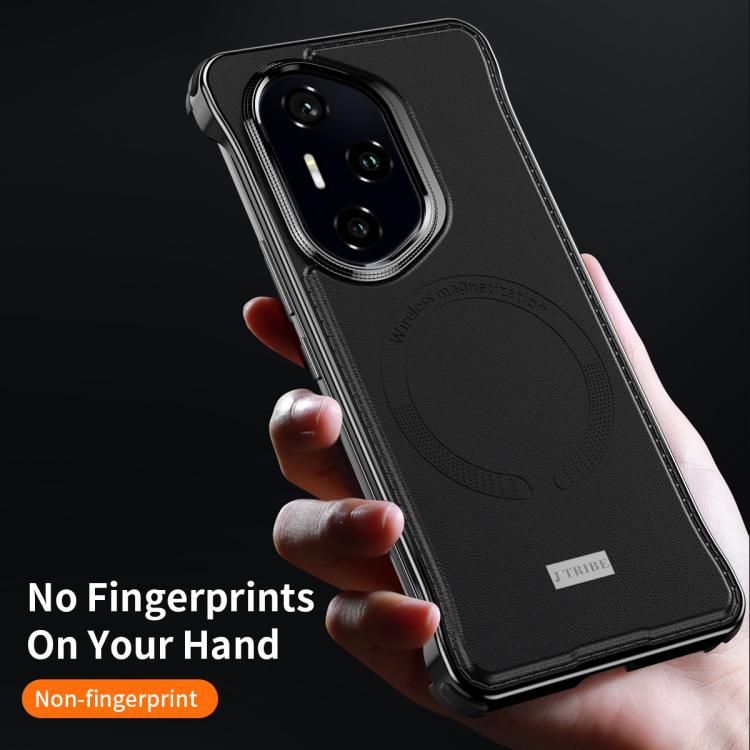 For Honor 300 J TRIBE Metal Frameless Plain Leather MagSafe Phone Case(Black) - free shipping - PMC TechLife - Order now!