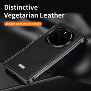 For Honor Magic7 J TRIBE Metal Frameless Plain Leather MagSafe Phone Case(Brown)