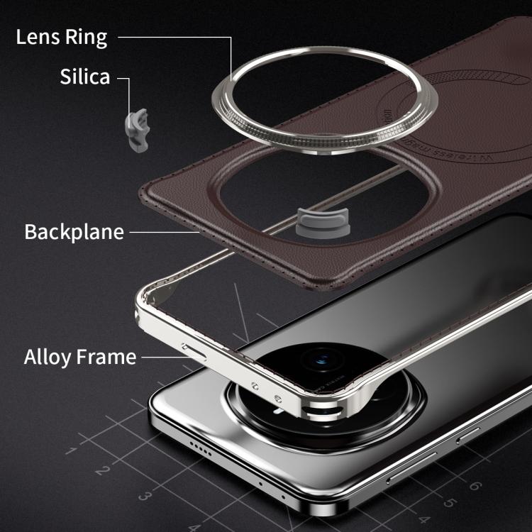 For Honor Magic7 Pro J TRIBE Metal Frameless Plain Leather MagSafe Phone Case(Black) - free shipping - PMC TechLife - Order now!