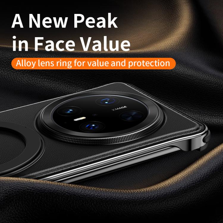 For Huawei Mate 70 Pro Metal Frameless Plain Leather MagSafe Holder Phone Case(Brown) - free shipping - PMC TechLife - Order now!