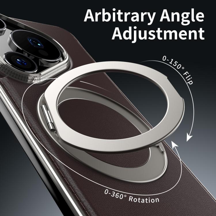 For Huawei Pura 70 Pro+ Metal Frameless Plain Leather MagSafe Holder Phone Case(Brown) - free shipping - PMC TechLife - Order now!