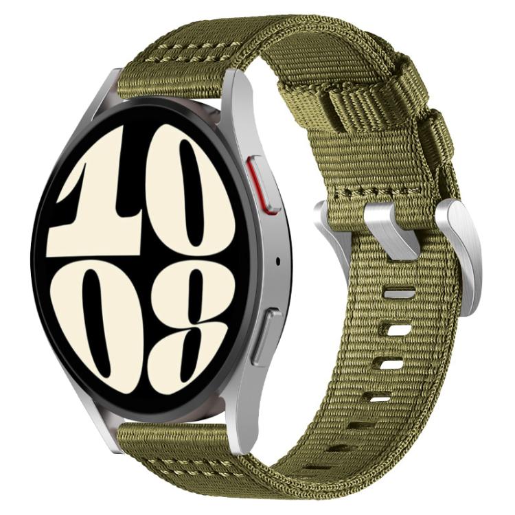 For Samsung Galaxy Watch 7 / 6 / 5 / FE xDfind Two-section Nylon Watch Band(Army Green) - free shipping - PMC TechLife - Order now!