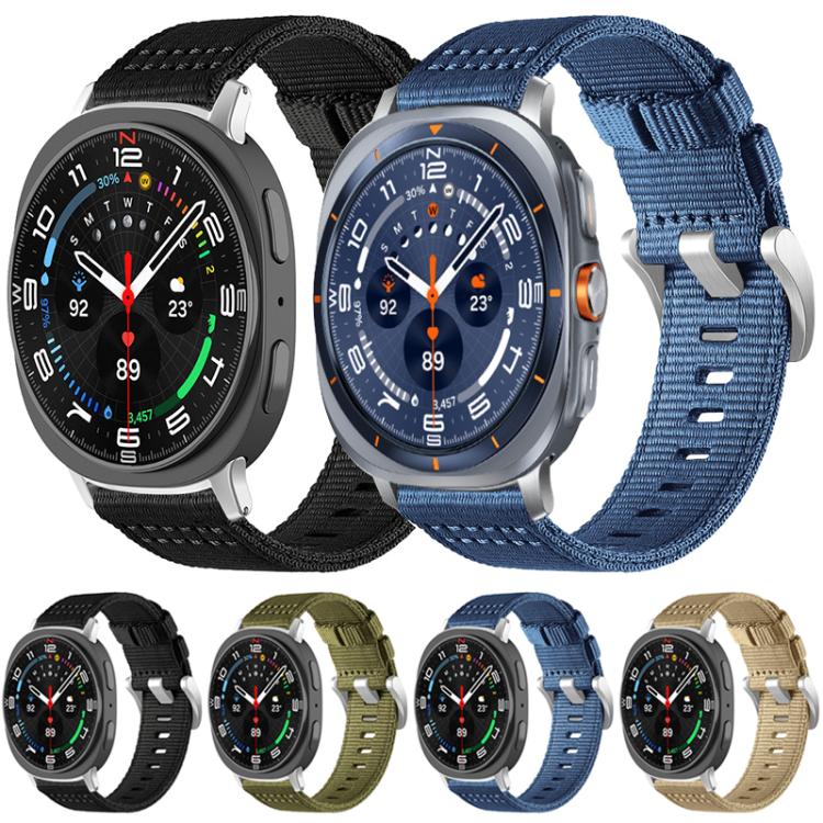 For Samsung Galaxy Watch 7 / 6 / 5 / FE xDfind Two-section Nylon Watch Band(Black) - free shipping - PMC TechLife - Order now!