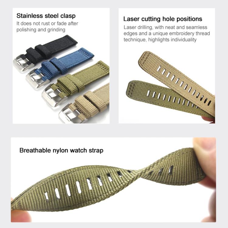 For Samsung Galaxy Watch 7 / 6 / 5 / FE xDfind Two-section Nylon Watch Band(Black) - free shipping - PMC TechLife - Order now!