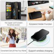 For iPhone 12 mini CaseMe-008 Detachable Multifunctional Wallet Leather Phone Case (Black)