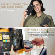 For iPhone 12 / 12 Pro CaseMe-008 Detachable Multifunctional Wallet Leather Phone Case (Black)