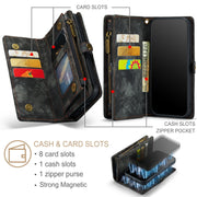 For iPhone 12 Pro Max CaseMe-008 Detachable Multifunctional Wallet Leather Phone Case (Black)
