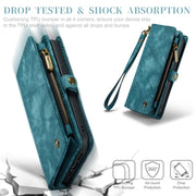 For iPhone 12 Pro Max CaseMe-008 Detachable Multifunctional Wallet Leather Phone Case (Blue)