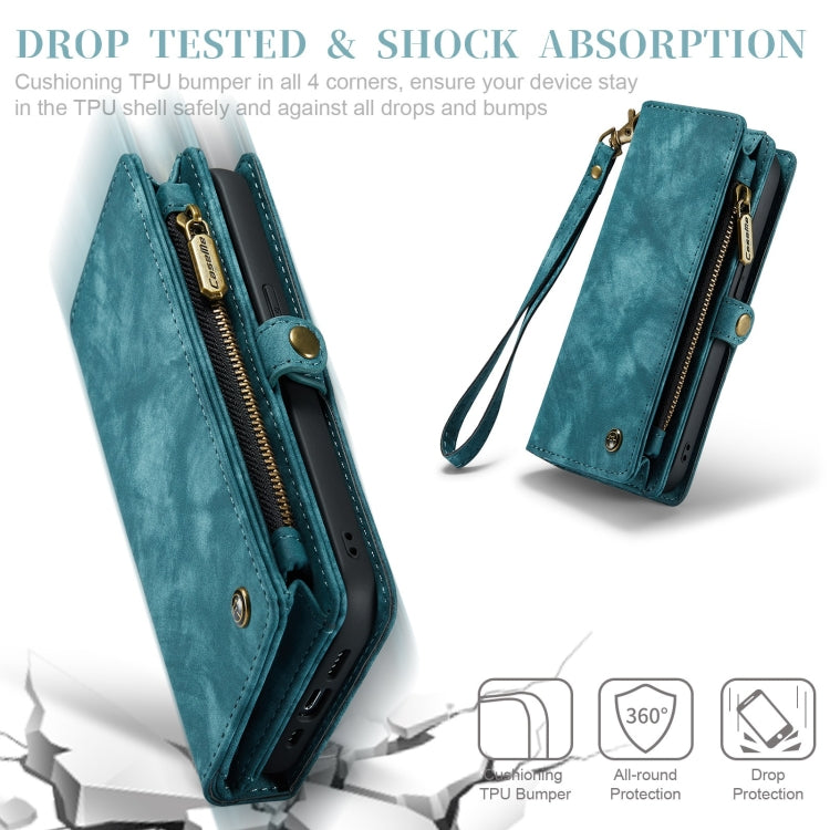 For iPhone 12 Pro Max CaseMe-008 Detachable Multifunctional Wallet Leather Phone Case (Blue)