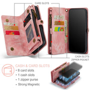 For iPhone 12 Pro Max CaseMe-008 Detachable Multifunctional Wallet Leather Phone Case (Pink)