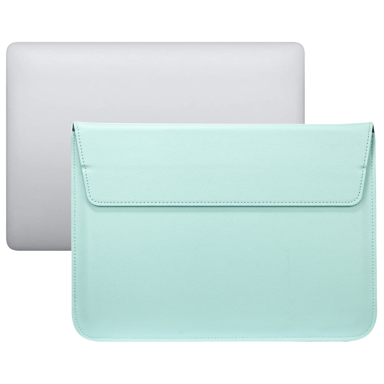 PU Leather Ultra-thin Envelope Bag Laptop Bag for MacBook Air / Pro 15 inch, with Stand Function(Mint Green) - free shipping - PMC Jewellery - Order now!
