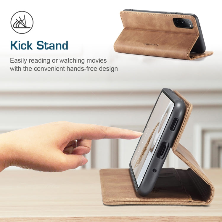 For Samsung Galaxy S20 FE CaseMe 013 Multifunctional Horizontal Flip Leather Case with Holder & Card Slot & Wallet(Brown) - free shipping - PMC TechLife - Order now!