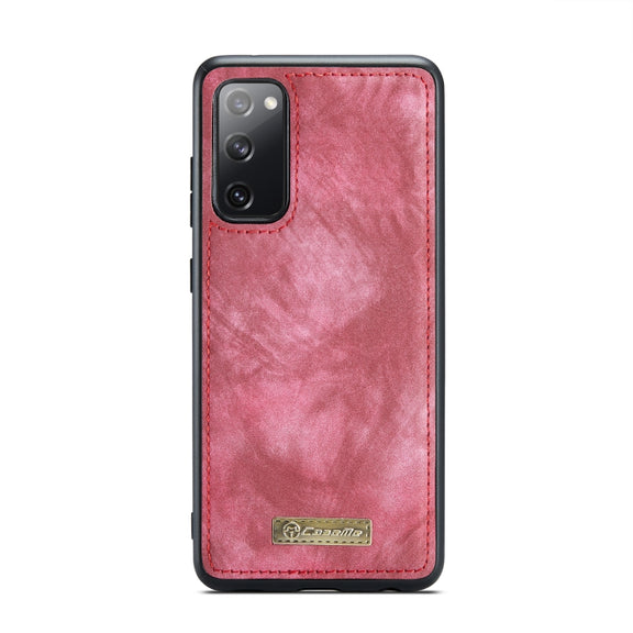 For Samsung Galaxy S20 FE CaseMe 008 Detachable Multifunctional Horizontal Flip Leather Case with Holder & Card Slot & Zipper Wallet & Photo Frame(Red)