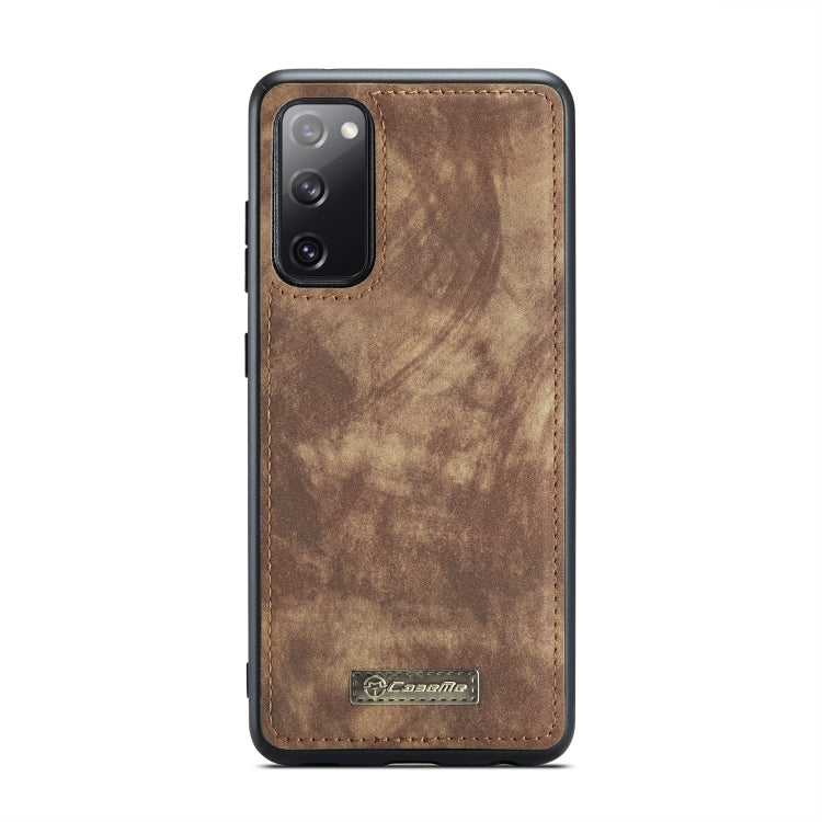 For Samsung Galaxy S20 FE CaseMe 008 Detachable Multifunctional Horizontal Flip Leather Case with Holder & Card Slot & Zipper Wallet & Photo Frame(Brown)