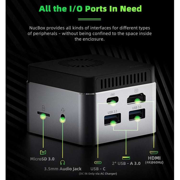 GMK NucBox Windows 10 System Mini PC, Intel Celeron J4125 Quad Core 64bit 14nm 2GHz-2.7GHz, Support WiFi & Bluetooth & RJ45, 8GB+128GB,EU Plug - Windows Mini PCs by PMC TechLife | Online Shopping South Africa | PMC TechLife | Buy Now Pay Later Mobicred