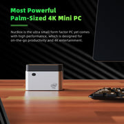 GMK NucBox Windows 10 System Mini PC, Intel Celeron J4125 Quad Core 64bit 14nm 2GHz-2.7GHz, Support WiFi & Bluetooth & RJ45, 8GB+128GB,EU Plug