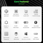 GMK NucBox Windows 10 System Mini PC, Intel Celeron J4125 Quad Core 64bit 14nm 2GHz-2.7GHz, Support WiFi & Bluetooth & RJ45, 8GB+128GB,EU Plug