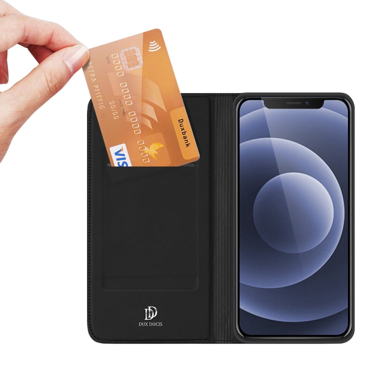 For iPhone 12 / 12 Pro DUX DUCIS Skin Pro Series Horizontal Flip PU + TPU Leather Case with Holder & Card Slots(Black)
