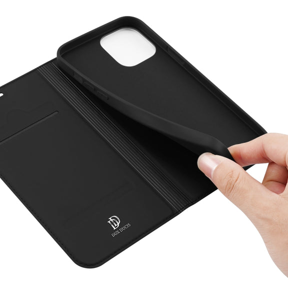 For iPhone 12 / 12 Pro DUX DUCIS Skin Pro Series Horizontal Flip PU + TPU Leather Case with Holder & Card Slots(Black)