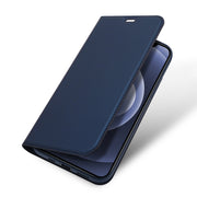 For iPhone 12 / 12 Pro DUX DUCIS Skin Pro Series Horizontal Flip PU + TPU Leather Case with Holder & Card Slots(Blue)