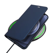 For iPhone 12 / 12 Pro DUX DUCIS Skin Pro Series Horizontal Flip PU + TPU Leather Case with Holder & Card Slots(Blue)