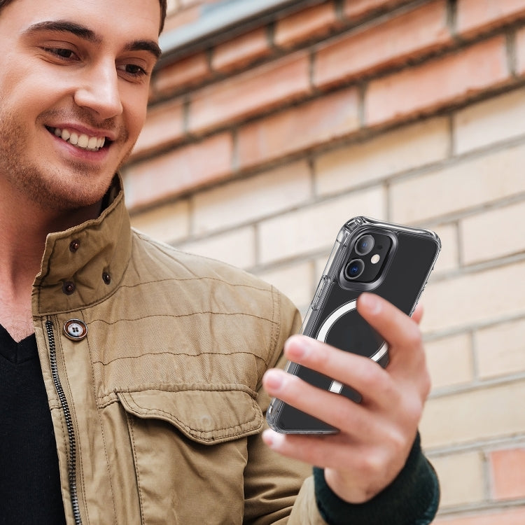 For iPhone 12 Pro Max Magsafe Case Magnetic Ring Clear Crystal Acrylic +TPU Four-corner Airbag Shockproof Case(Transparent) - iPhone 12 Pro Max Cases by PMC TechLife | Online Shopping South Africa | PMC TechLife