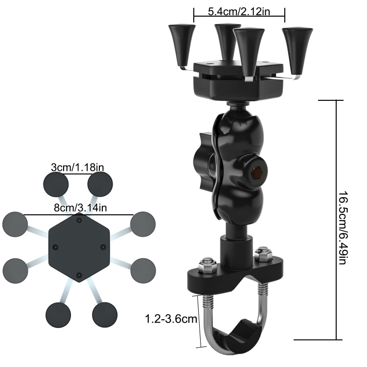WUPP CS-1133A1 Motorcycle Four-claw X Shape Adjustable Mobile Phone Holder Bracket, Double Tap Buckle Version - free shipping - PMC Jewellery - Order now!