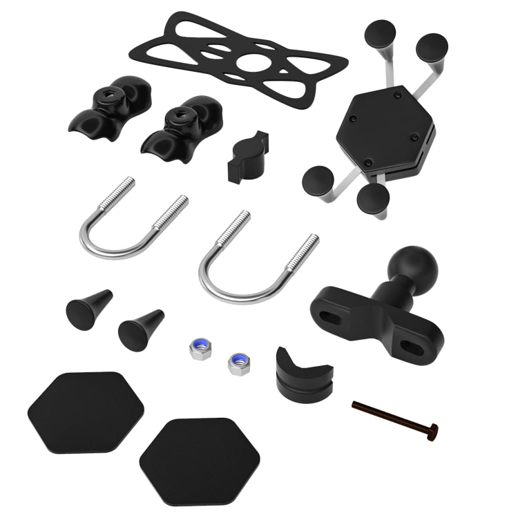 WUPP CS-1133A1 Motorcycle Four-claw X Shape Adjustable Mobile Phone Holder Bracket, Double Tap Buckle Version - free shipping - PMC Jewellery - Order now!