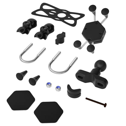 WUPP CS-1133A1 Motorcycle Four-claw X Shape Adjustable Mobile Phone Holder Bracket, Double Tap Buckle Version - free shipping - PMC Jewellery - Order now!