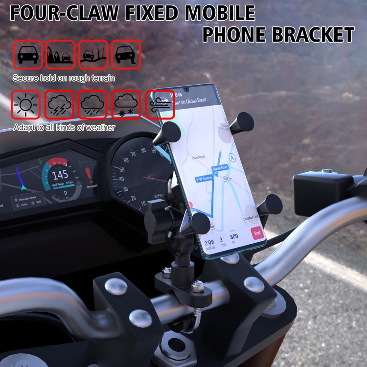 WUPP CS-1133A1 Motorcycle Four-claw X Shape Adjustable Mobile Phone Holder Bracket, Double Tap Buckle Version - free shipping - PMC Jewellery - Order now!