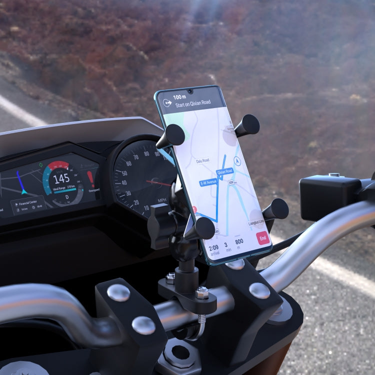 WUPP CS-1133A1 Motorcycle Four-claw X Shape Adjustable Mobile Phone Holder Bracket, Double Tap Buckle Version - free shipping - PMC Jewellery - Order now!