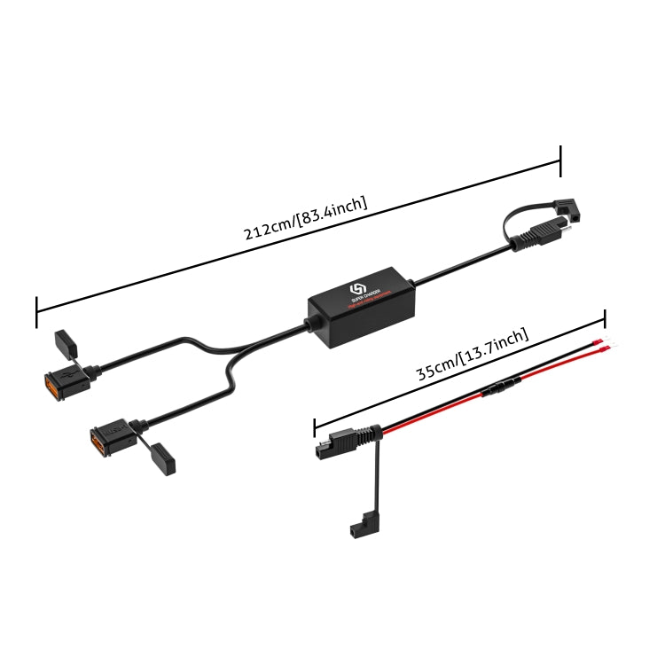 WUPP CS-1186A1 Motorcycle SAE Dual USB Fast Charging Charger - free shipping - PMC Jewellery - Order now!